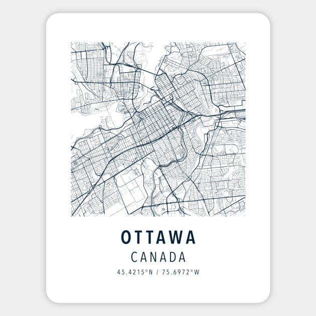 ottawa simple map Magnet by boy cartograph